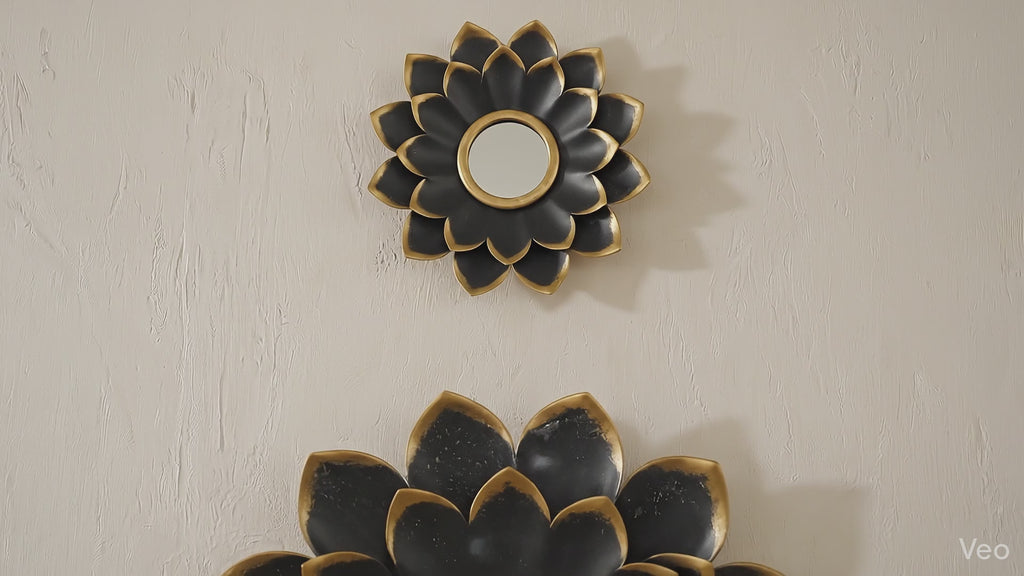 Espejo decoración en forma de flor (3 unidades)